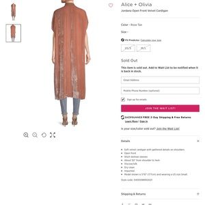 Alice + Olivia Other - Alice & Olivia Jordana open front velvet cardigan Alice + Olivia Other - Alice & Olivia Jordana open front velvet cardigan
